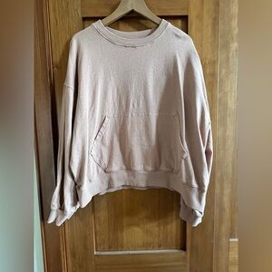 Women's Oversized Dusty Pink Pullover Sweatshirt